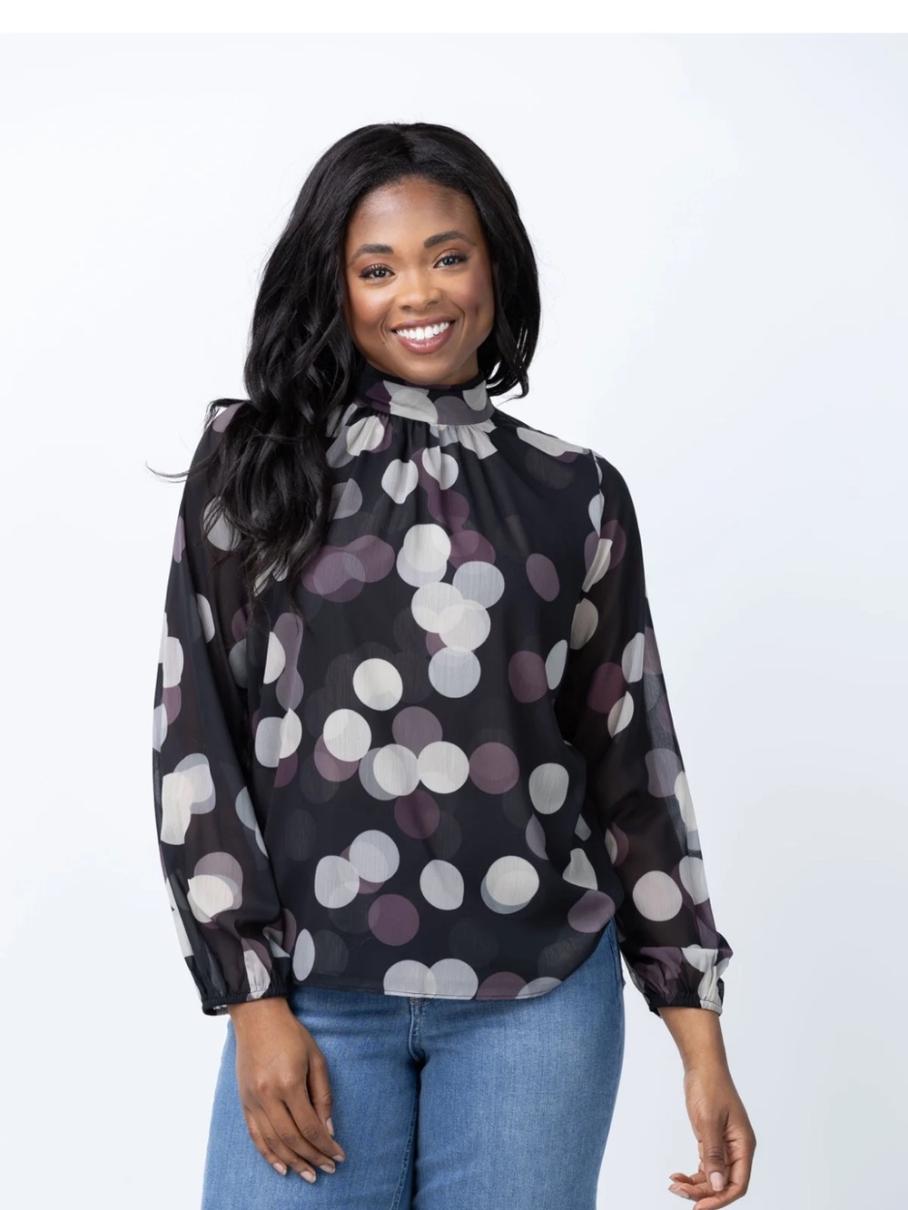 Misa Los Angeles Lulu Top In Polka Dot new without tag
